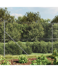 Clôture à mailles losangées avec ancrage argenté 1,4x10 m | Mobilier & Déco