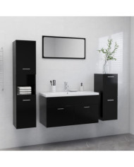 Ensemble de meubles de salle de bain Noir Aggloméré | Mobilier & Déco
