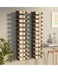 Casier à vin mural pour 24 bouteilles 2 pcs Doré Fer | Mobilier & Déco