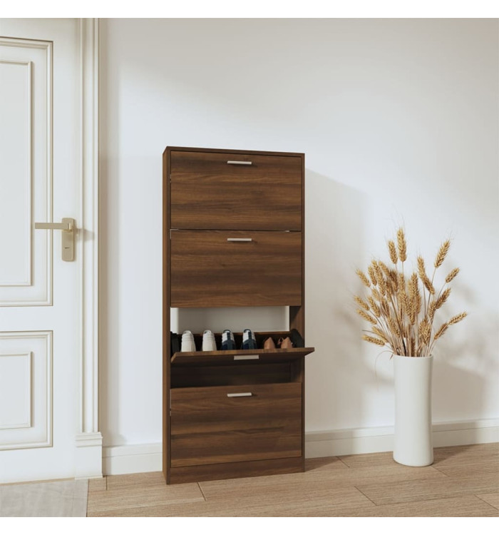 Armoire à chaussures Chêne marron 59x17x150cm Bois d'ingénierie | Mobilier & Déco