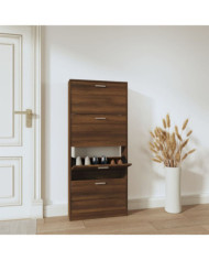 Armoire à chaussures Chêne marron 59x17x150cm Bois d'ingénierie | Mobilier & Déco