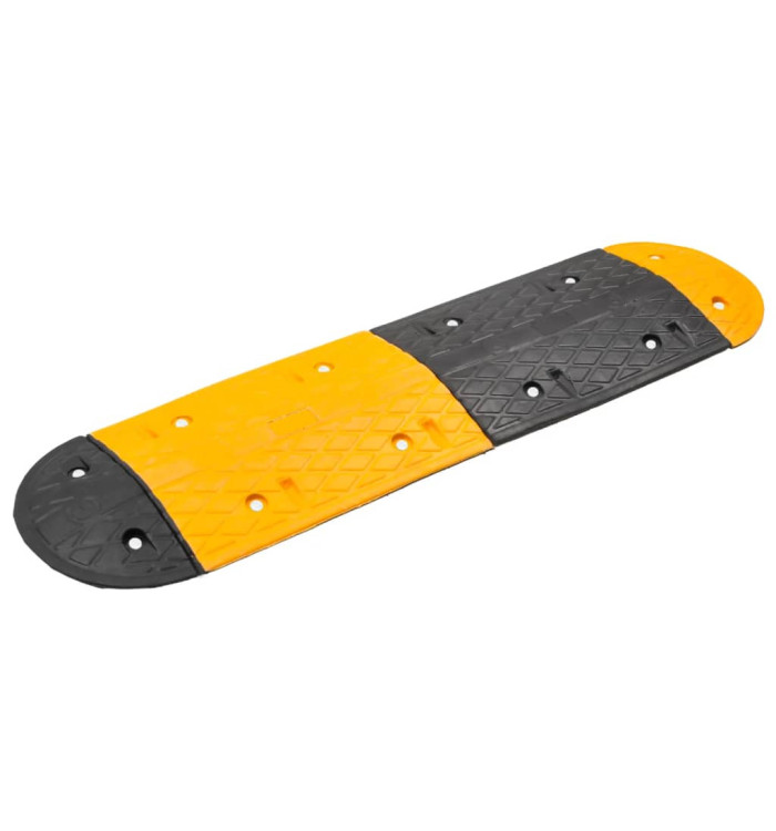 Ralentisseur Jaune et noir 129x32,5x4 cm Caoutchouc | Mobilier & Déco