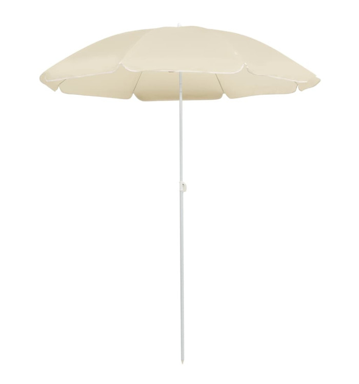 Parasol de jardin avec mât en acier sable 180 cm | Mobilier & Déco