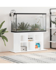 Support d'aquarium blanc brillant 120x40x60cm bois d'ingénierie | Mobilier & Déco