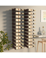 Casier à vin mural pour 36 bouteilles 2 pcs Doré Fer | Mobilier & Déco