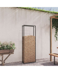 Portant de bois de chauffage Noir mat 80x28x222 cm Acier | Mobilier & Déco
