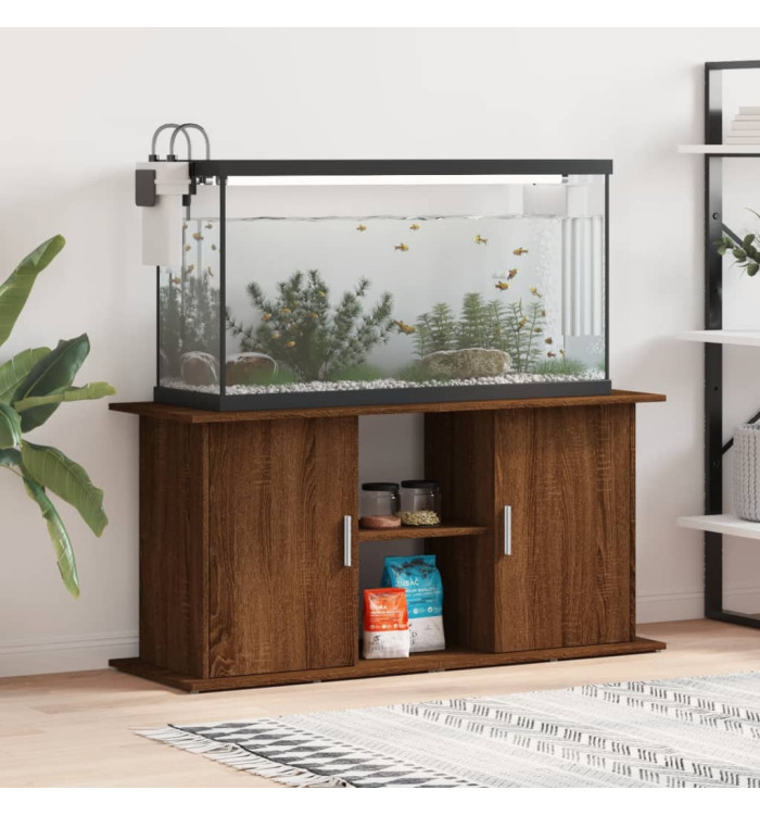 Support d'aquarium chêne marron 121x41x58 cm bois d'ingénierie | Mobilier & Déco