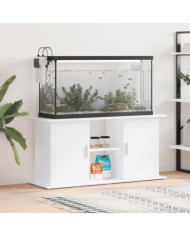 Support d'aquarium blanc brillant 121x41x58cm bois d'ingénierie | Mobilier & Déco