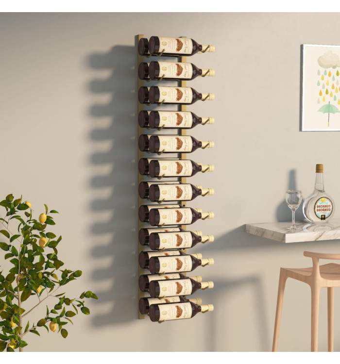 Casier à vin mural pour 24 bouteilles Doré Fer | Mobilier & Déco