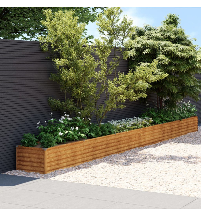 Lit surélevé de jardin 580x50x36 cm acier corten | Mobilier & Déco