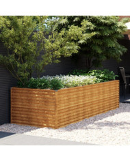 Lit surélevé de jardin 290x100x69 cm acier corten | Mobilier & Déco