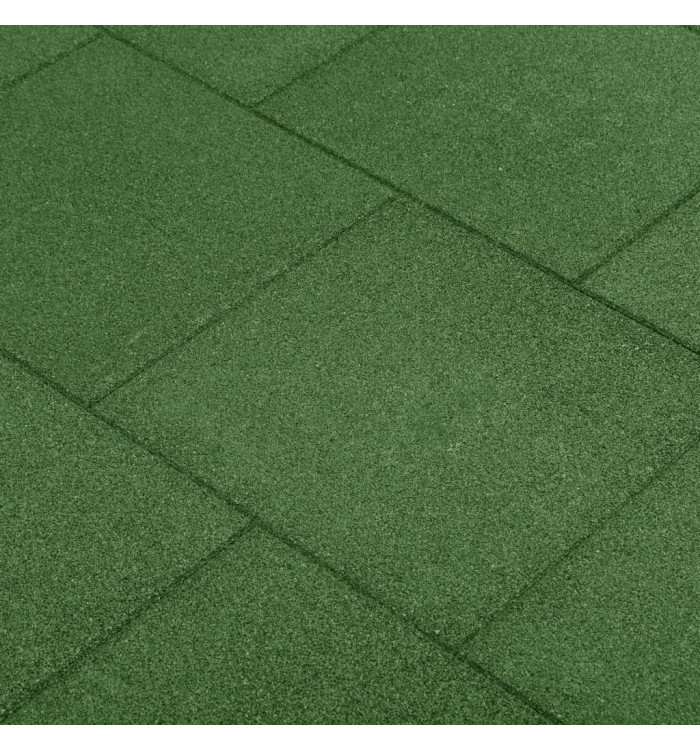 Carreaux de protection antichoc 24pcs Caoutchouc 50x50x3cm Vert | Mobilier & Déco