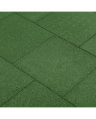 Carreaux de protection antichoc 24pcs Caoutchouc 50x50x3cm Vert | Mobilier & Déco