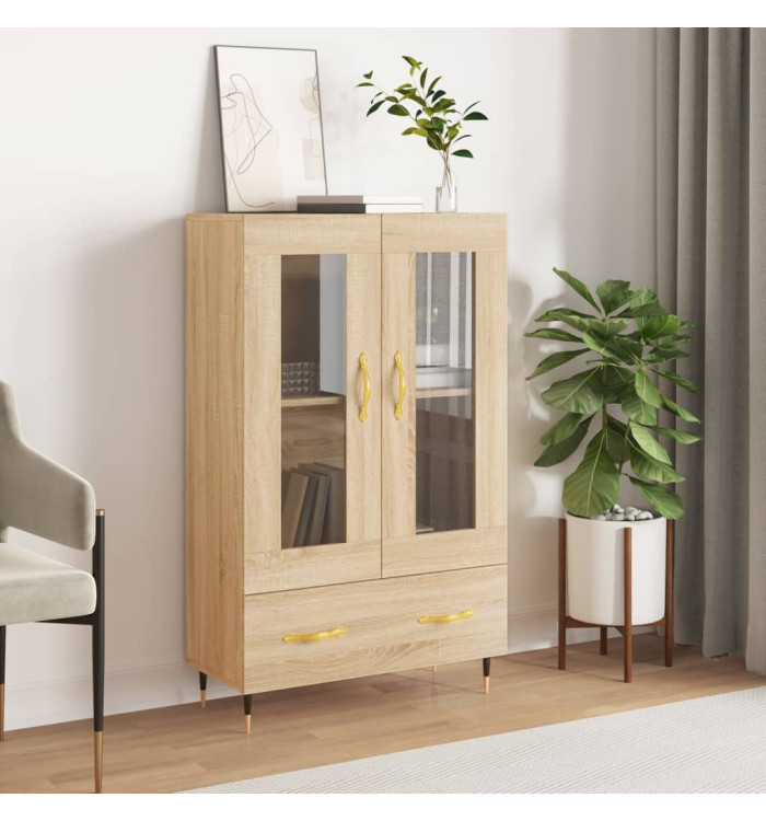 Buffet haut chêne sonoma 69,5x31x115 cm bois d'ingénierie | Mobilier & Déco