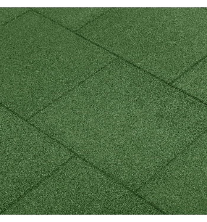 Carreaux de protection antichoc 12pcs Caoutchouc 50x50x3cm Vert | Mobilier & Déco