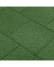 Carreaux de protection antichoc 12pcs Caoutchouc 50x50x3cm Vert | Mobilier & Déco