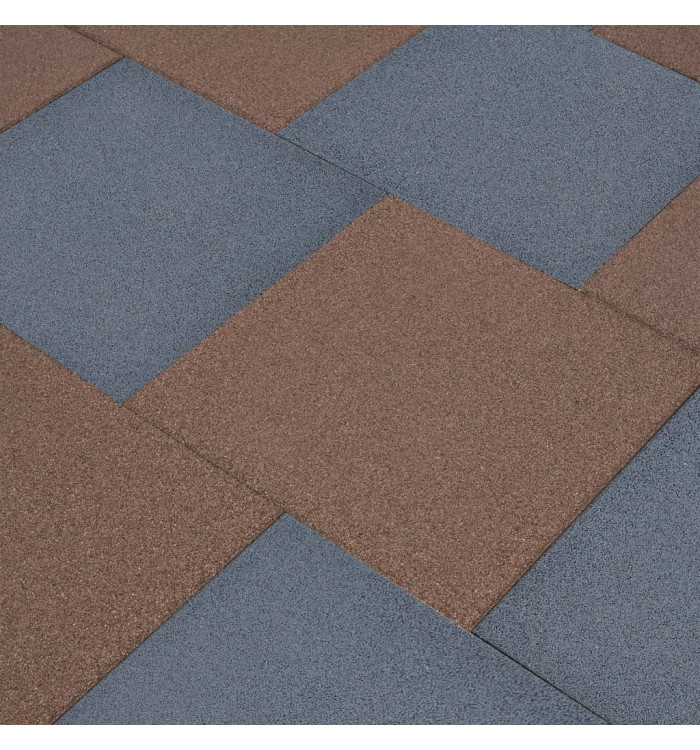 Carreaux de protection antichoc 6pcs Caoutchouc 50x50x3 cm Gris | Mobilier & Déco