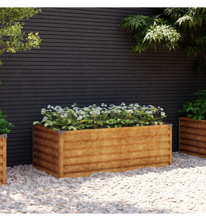 Lit surélevé de jardin 100x50x36 cm acier corten | Mobilier & Déco