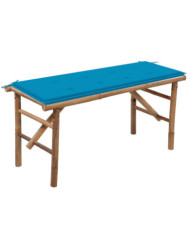 Banc de jardin pliable avec coussin 118 cm Bambou | Mobilier & Déco