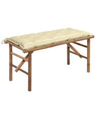 Banc de jardin pliable avec coussin 118 cm Bambou | Mobilier & Déco