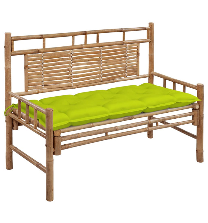 Banc de jardin avec coussin 120 cm Bambou | Mobilier & Déco