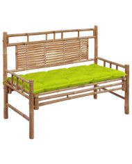 Banc de jardin avec coussin 120 cm Bambou | Mobilier & Déco