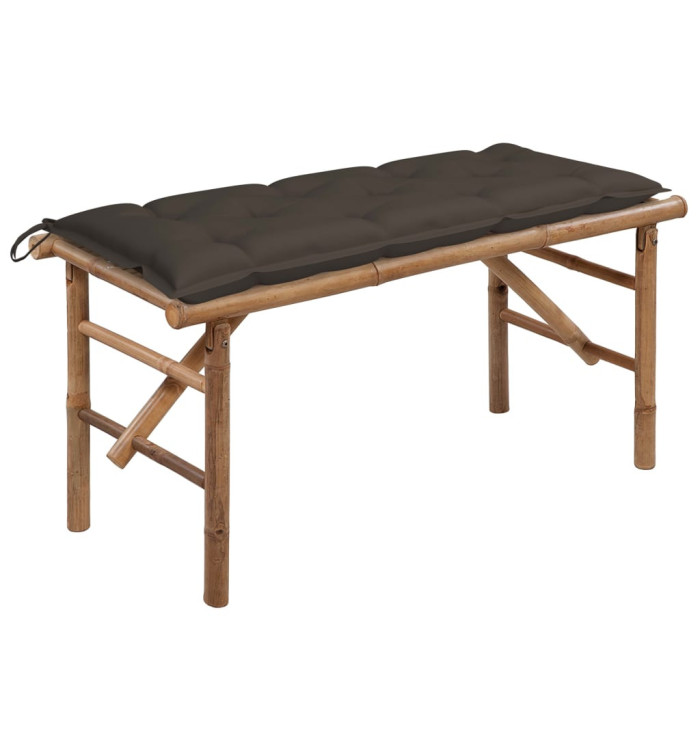 Banc de jardin pliable avec coussin 118 cm Bambou | Mobilier & Déco