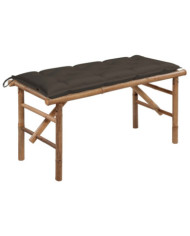 Banc de jardin pliable avec coussin 118 cm Bambou | Mobilier & Déco