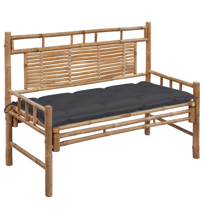 Banc de jardin avec coussin 120 cm Bambou | Mobilier & Déco