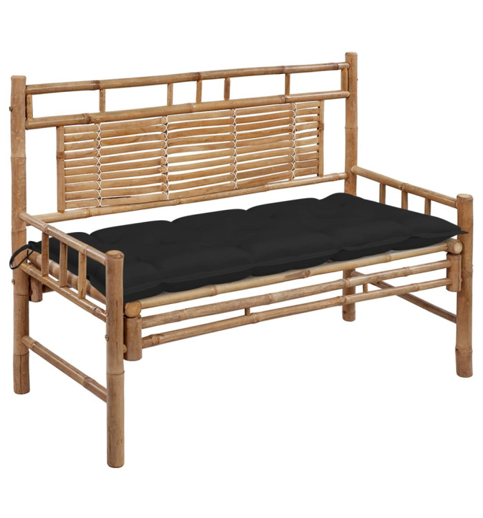 Banc de jardin avec coussin 120 cm Bambou | Mobilier & Déco