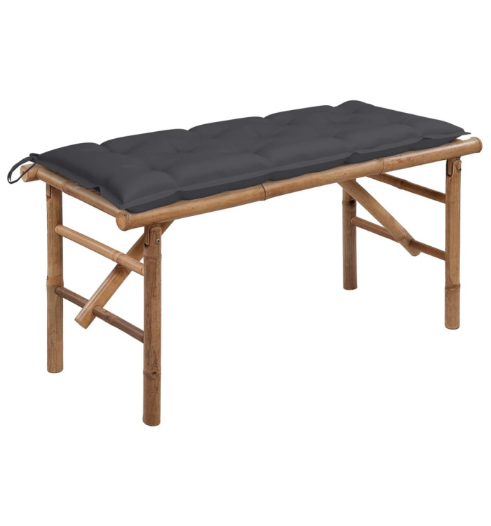 Banc de jardin pliable avec coussin 118 cm Bambou | Mobilier & Déco