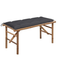 Banc de jardin pliable avec coussin 118 cm Bambou | Mobilier & Déco
