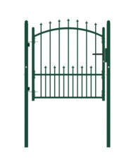 Portail de clôture avec pointes Acier 100x100 cm Vert | Mobilier & Déco