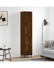 Buffet haut Chêne marron 34,5x34x180 cm Bois d'ingénierie | Mobilier & Déco