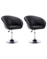 Chaises pivotantes de salle à manger 2 pcs Noir Similicuir | Mobilier & Déco