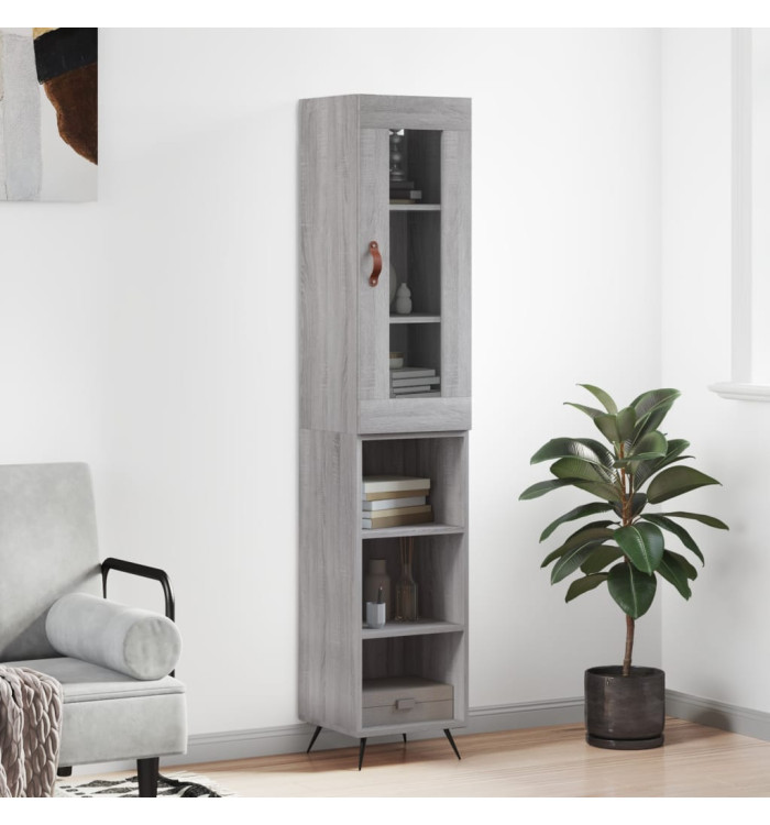 Buffet haut Sonoma gris 34,5x34x180 cm Bois d'ingénierie | Mobilier & Déco