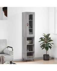 Buffet haut Sonoma gris 34,5x34x180 cm Bois d'ingénierie | Mobilier & Déco