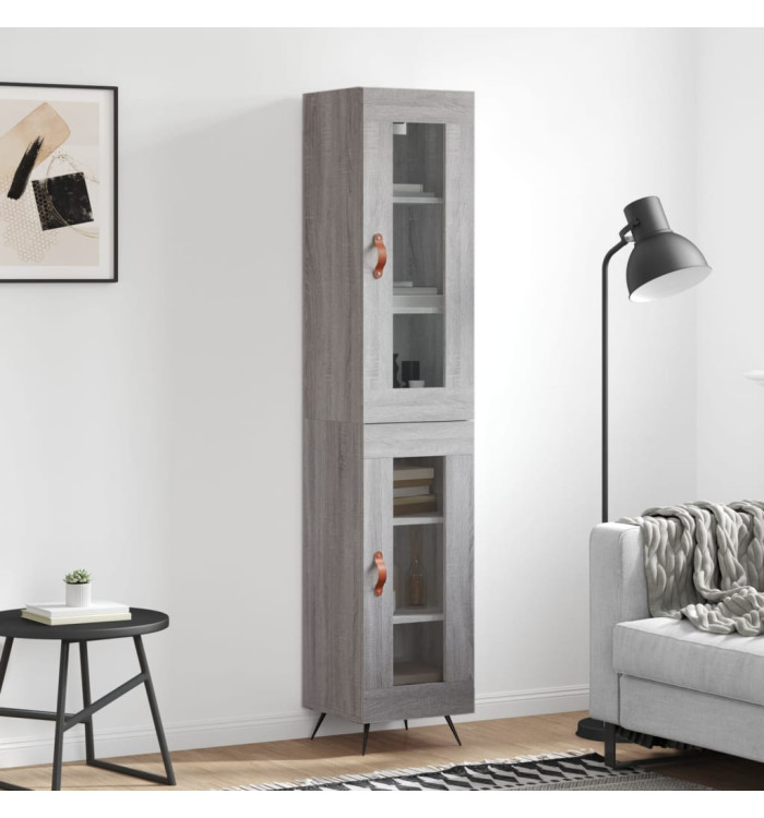 Buffet haut Sonoma gris 34,5x34x180 cm Bois d'ingénierie | Mobilier & Déco
