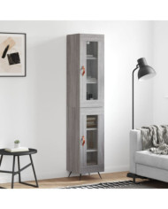 Buffet haut Sonoma gris 34,5x34x180 cm Bois d'ingénierie | Mobilier & Déco