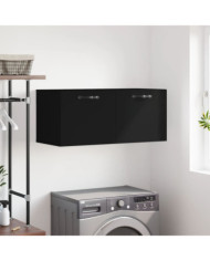 Armoire murale noir 80x36,5x35 cm bois d'ingénierie | Mobilier & Déco