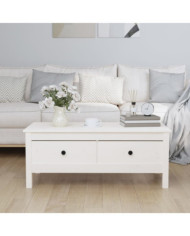 Table basse Blanc 100x50x40 cm Bois massif de pin | Mobilier & Déco