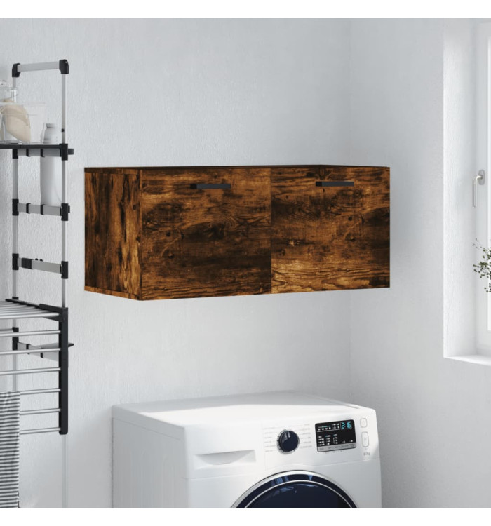 Armoire murale chêne fumé 80x36,5x35 cm bois d'ingénierie | Mobilier & Déco