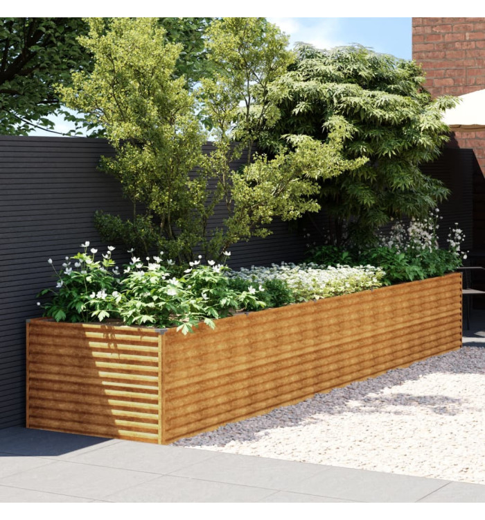 Lit surélevé de jardin 479x100x69 cm acier corten | Mobilier & Déco