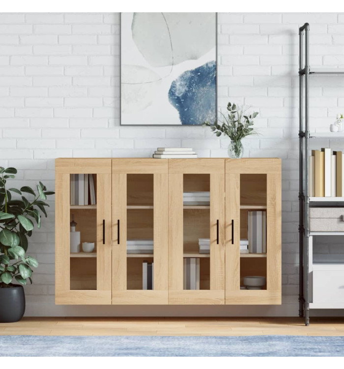 Armoires murales 2 pcs chêne sonoma bois d'ingénierie | Mobilier & Déco