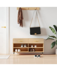 Banc à chaussures chêne sonoma 102x35x55 cm bois d'ingénierie | Mobilier & Déco