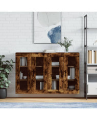Armoires murales 2 pcs chêne fumé bois d'ingénierie | Mobilier & Déco