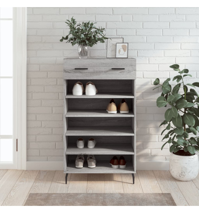 Armoire à chaussures sonoma gris 60x35x105 cm bois d'ingénierie | Mobilier & Déco