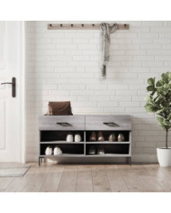Banc à chaussures sonoma gris 102x35x55 cm bois d'ingénierie | Mobilier & Déco