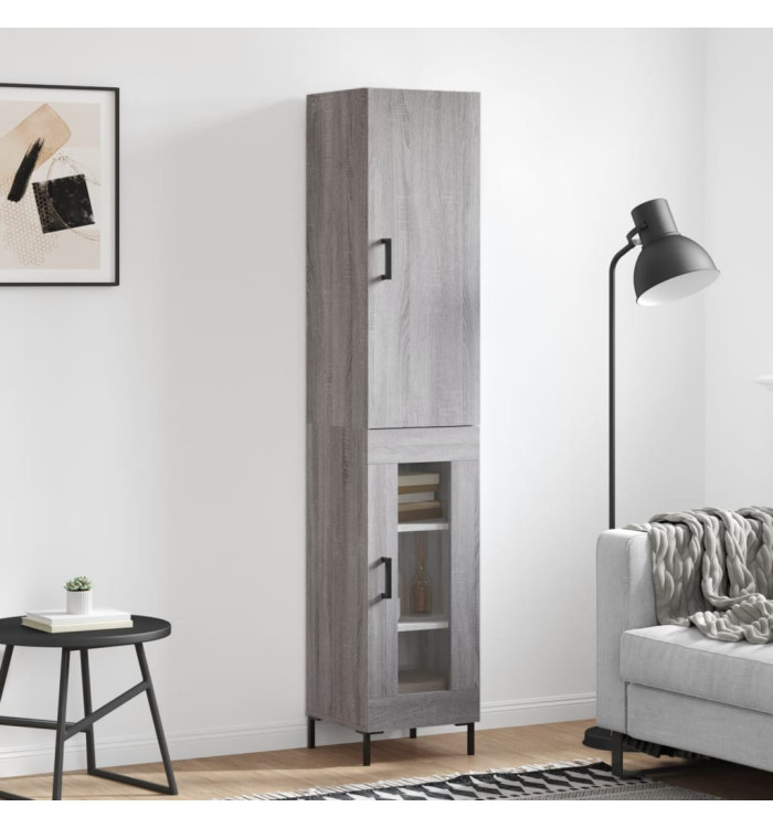 Buffet haut Sonoma gris 34,5x34x180 cm Bois d'ingénierie | Mobilier & Déco