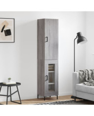 Buffet haut Sonoma gris 34,5x34x180 cm Bois d'ingénierie | Mobilier & Déco